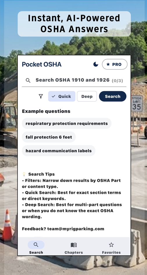 Pocket OSHA App Screenshot 1