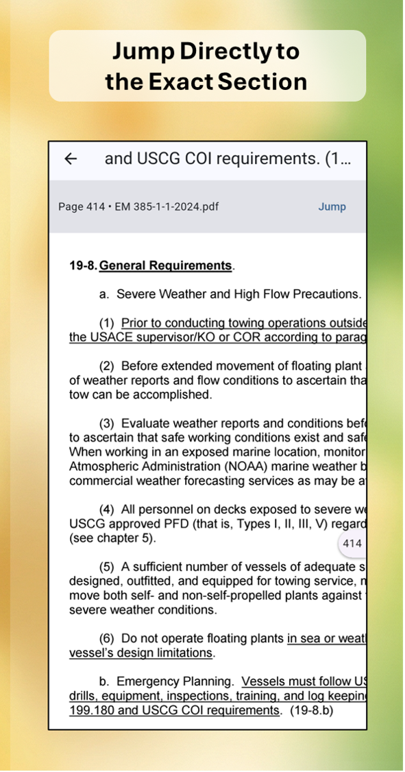 EM 385 Navigator App Screenshot 3